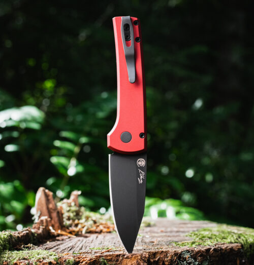 Protech RCS1103-Red Scapegoat Chavez Automatic Red Aluminum Black DLC MagnaMax Black Hardware