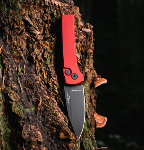 Protech RCS1103-Red Scapegoat Chavez Automatic Red Aluminum Black DLC MagnaMax Black Hardware