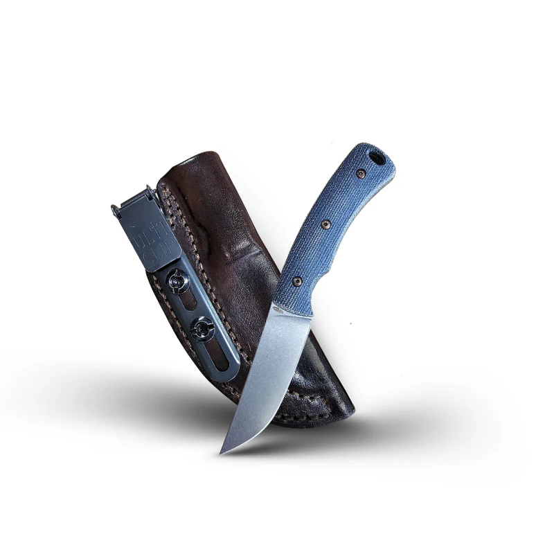 Three Rivers Mfg Tagalong – Blue Denim Micarta, Stonewashed MagnaCut Blade