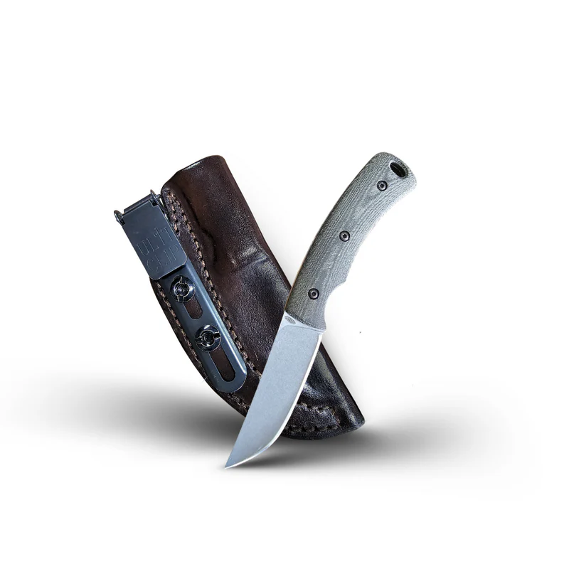 Three Rivers Mfg Tagalong – OD Green Micarta, Stonewashed MagnaCut Blade