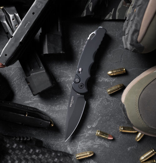 Protech TR-5 Automatic T503 Black Aluminum Black DLC S35VN Slide Lock Tactical Response 5 Black Hardware