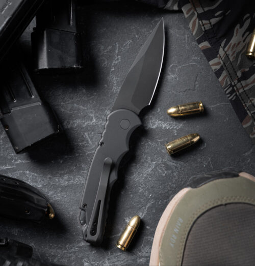 Protech TR-5 Automatic T503 Black Aluminum Black DLC S35VN Slide Lock Tactical Response 5 Black Hardware