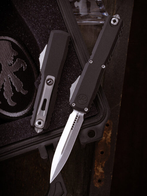 Microtech UTX-70 Gen 4 Stonewash Standard 11474-10 Black Aluminum D/A OTF Automatic