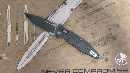Microtech Socom Ram-Lok 160RL-1FR CSG-Z13 M390MK Sniper Gray Cerakote Frag Aluminum Axis Cross Bar Lock