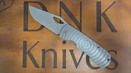 McNees Knives 3.75 Dixon Stonewashed Shockwave Titanium Atomic Magnacut