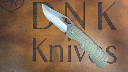 McNees Knives 3.75 Dixon Green Bronze Shockwave Titanium Satin Stonewashed Magnacut