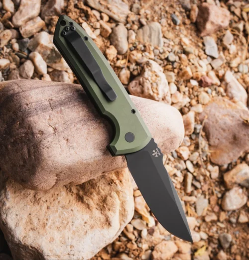 Protech LG3103 Auto Green Rockeye Green Aluminum Black DLC Magnacut Black Hardware and Clip