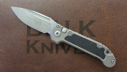 Microtech 1135-10APNC LUDT Gen III Auto Apocalyptic Drop Point M390MK Natural Clear Aluminum w/Grip Insert Preowned