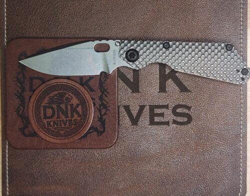 Mick Strider Custom Knives SnG Frame Lock Folding Knife, Stonewashed MagnaCut Drop Point Blade & Dark Stonewashed Double Gunner Grip Titanium Handle