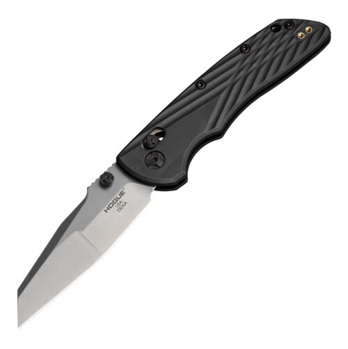 Hogue 24369 Deka ABLE Lock Folder, Stone Tumbled MagnaCut Wharncliffe Blade & Black Polymer Frame