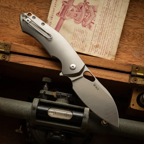 GiantMouse ACE Biblio XL Liner Lock Titanium Satin Magnacut