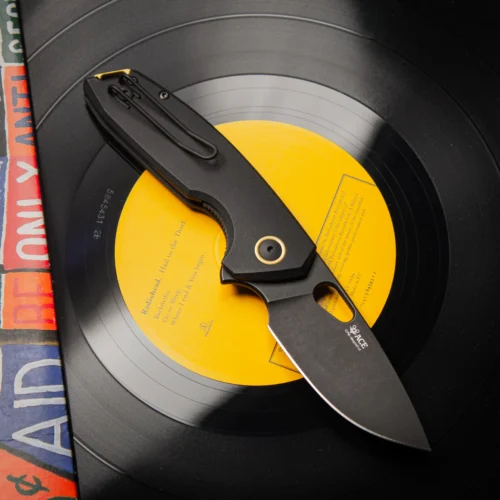 GiantMouse ACE Tribeca Blackout Black PVD Magnacut Double Black Canvas Micarta
