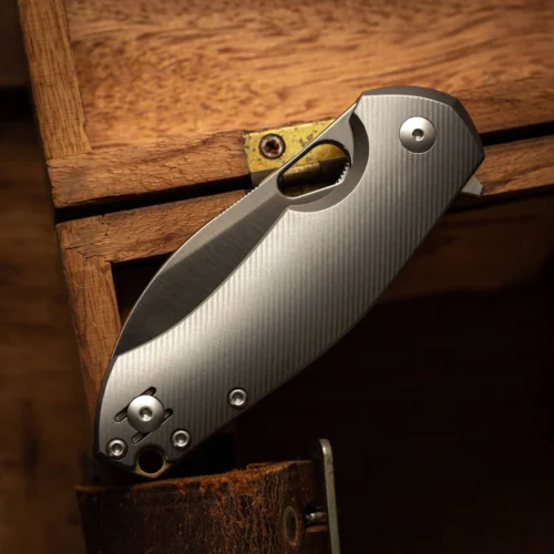 GiantMouse ACE Biblio XL Liner Lock Titanium Satin Magnacut
