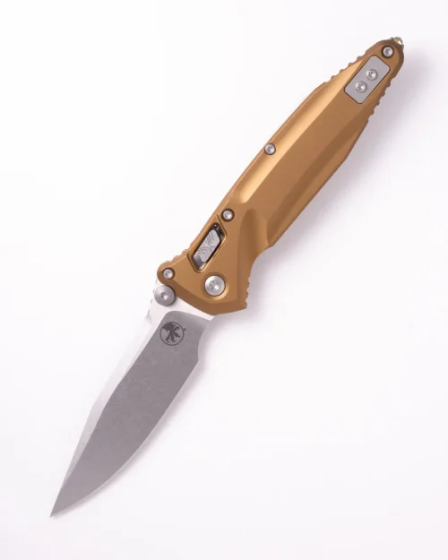 Microtech 159RL-10TA Socom Delta RAM-LOK Folding Knife, Stonewashed M390MK Spear Point Blade & Tan Aluminum Handle