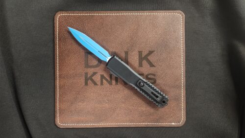 Microtech 11224-1JK Ultratech Gen IV Jedi Knight OTF Automatic Knife, Blue Double Edge M390MK Blade & Black Machined Aluminum Handle