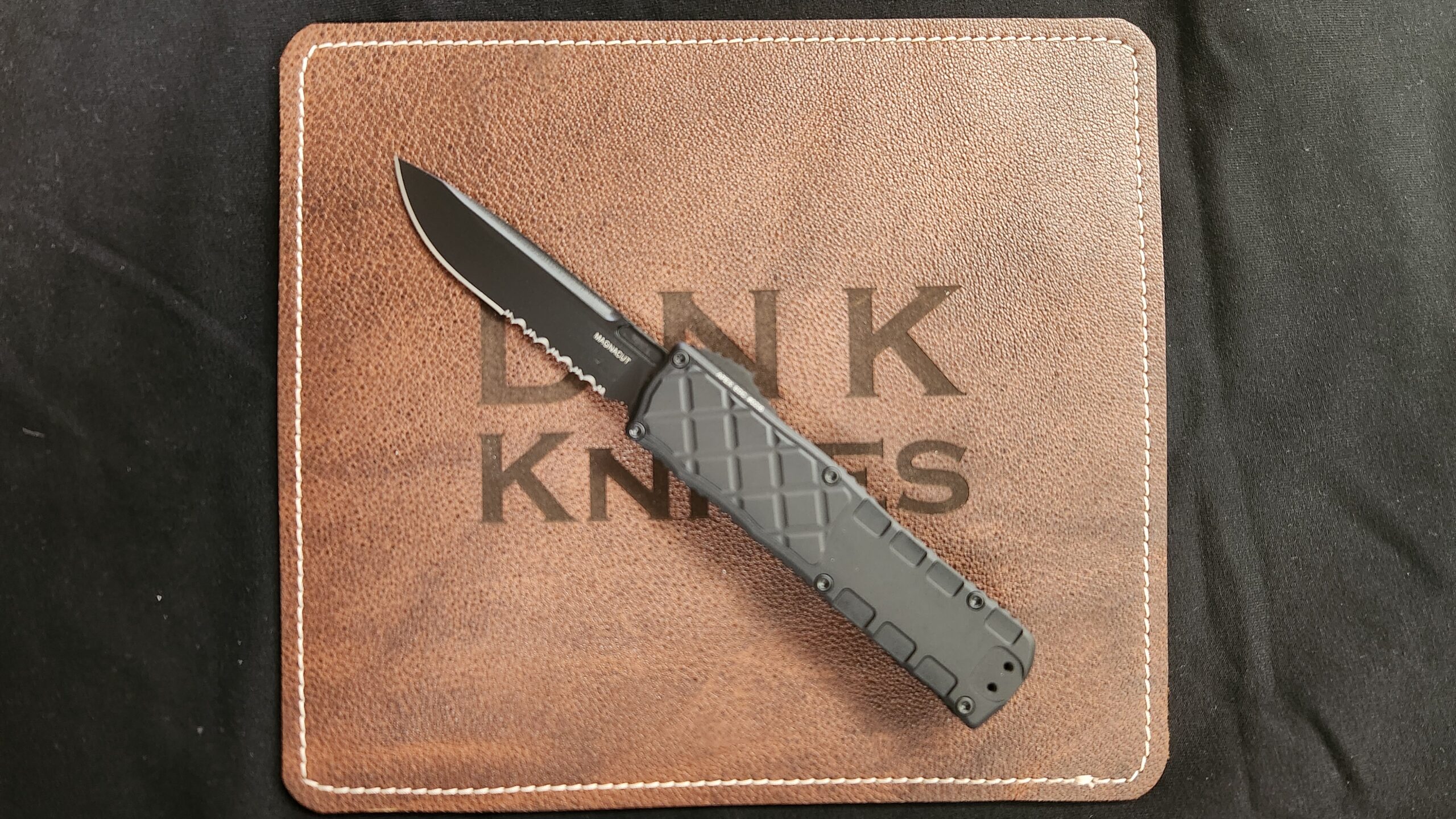 Guardian Tactical 15-3112 Apex EDC OTF Automatic Knife, Black Aluminum Handle & Black Serrated MagnaCut Blade Guardian Tactical 15-3112 Apex EDC OTF Automatic Knife, Black Aluminum Handle & Black Serrated MagnaCut Blade