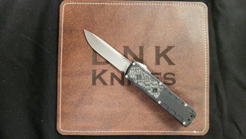 Guardian Tactical 15-2811 Apex EDC OTF Automatic Knife, Gun Metal MagnaMax Blade & Black Aluminum Carbon Fiber Handle