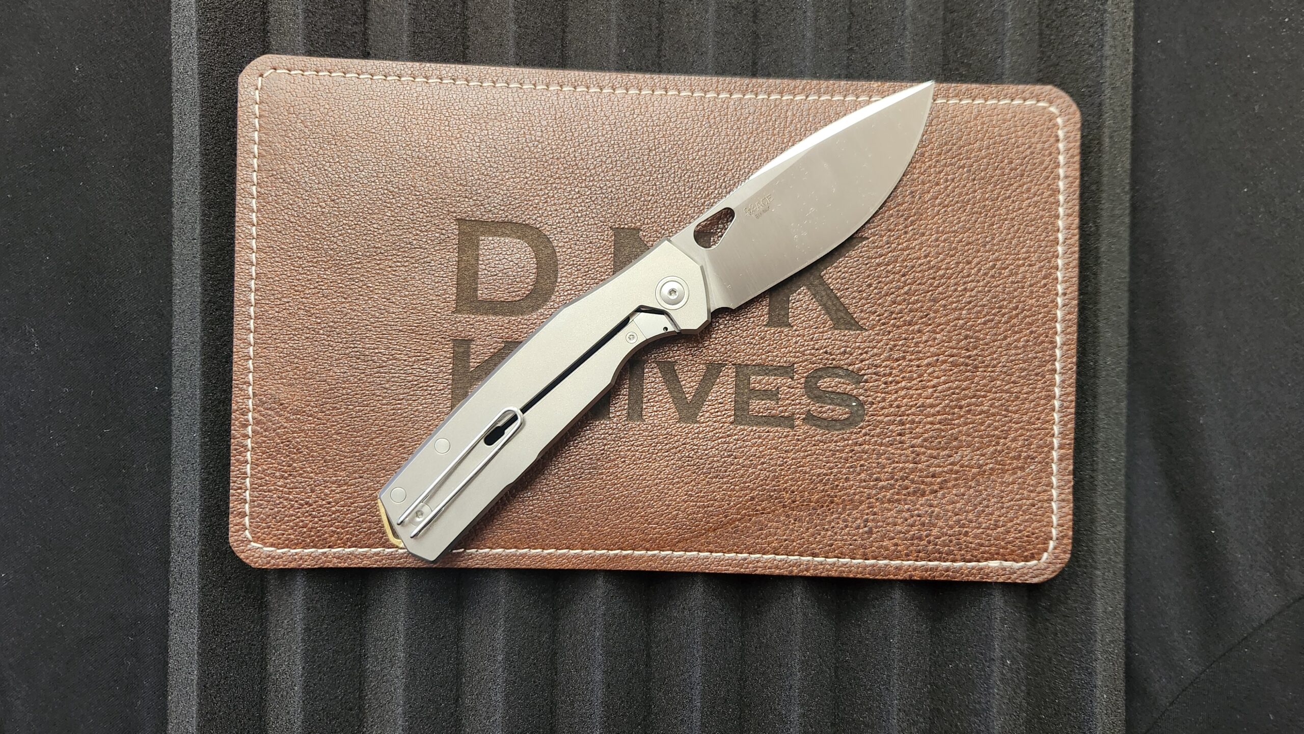 Giant Mouse ACE Zoobie Black G10 Zoobie Frame Lock Folding Knife, Satin Elmax Drop Point Blade & Black Machined G-10/Titanium Handle Giant Mouse ACE Zoobie Black G10 Zoobie Frame Lock Folding Knife, Satin Elmax Drop Point Blade & Black Machined G-10/Titanium Handle - Image 2
