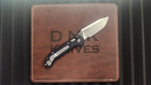 Microtech 1136RL-10FR L.U.D.T. RAM-LOK Manual Folding Knife, Stonewashed M390MK Tanto Blade & Black FRAG Aluminum Handle