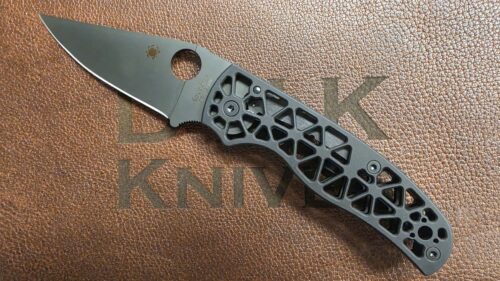 Spyderco Edgerati Black S30V Compression Lock Black Aluminum C266BKALBKP Plain Edge