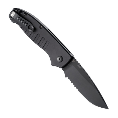 Hogue Ballista 64139 Auto Folder Black Serrated 154CM Drop Point Matte Black Aluminum Hogue Ballista 64139 Auto Folder Black Serrated 154CM Drop Point Matte Black Aluminum - Image 2