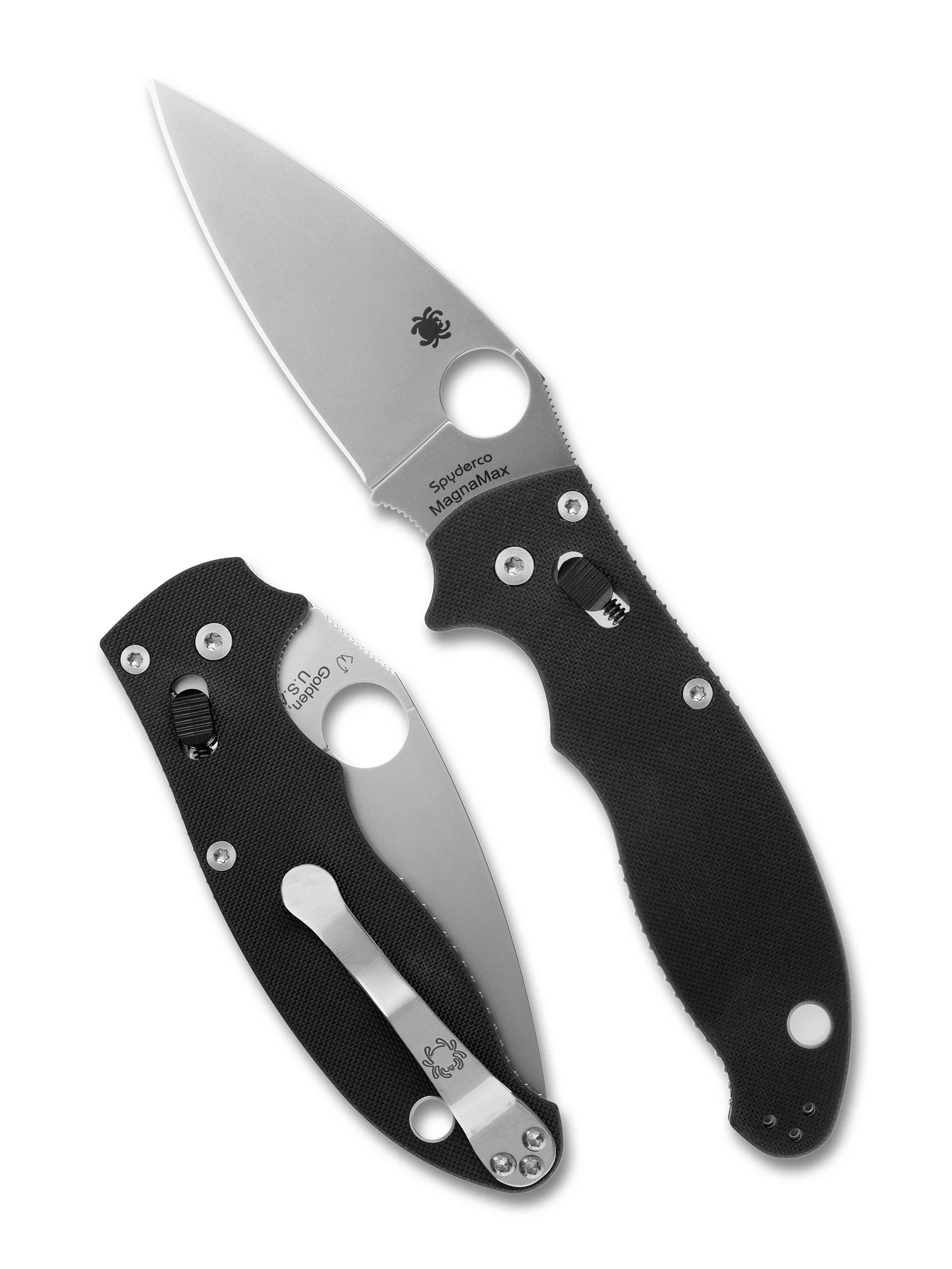 Spyderco Manix® 2 C101GP2 Ball Bearing Lock Folding Knife – Black G-10 Handle – 3.37″ Satin CPM MagnaMax PlainEdge Blade Spyderco Manix® 2 C101GP2 Ball Bearing Lock Folding Knife – Black G-10 Handle – 3.37" Satin CPM MagnaMax PlainEdge Blade