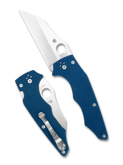 Spyderco C253GPCBL Yojumbo Cobalt Blue G-10 Folding Knife, Satin CPM SPY27 Wharncliffe Blade