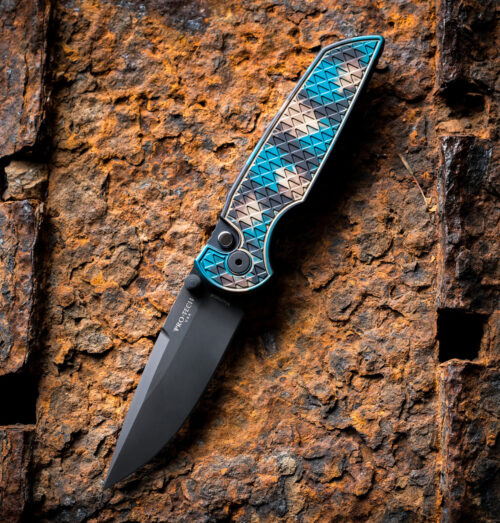 Pro-Tech INT1106 Integrity Manual Folding Knife, Stonewashed MagnaCut Drop Point Blade & Shipwreck Relic Aluminum Handle