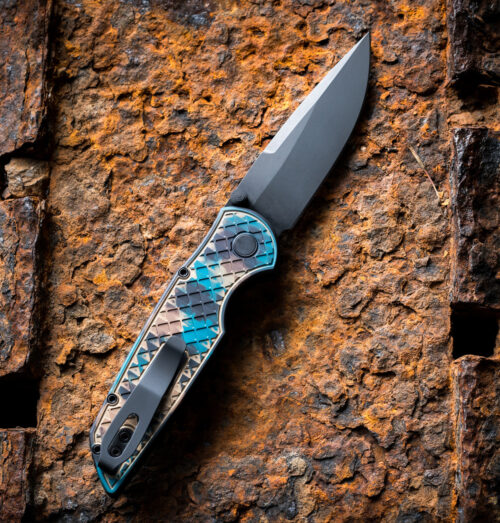 Pro-Tech INT1106 Integrity Manual Folding Knife, Stonewashed MagnaCut Drop Point Blade & Shipwreck Relic Aluminum Handle