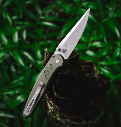 Pro-Tech PN1101-GREEN Avalon Automatic Knife, Stonewashed MagnaCut Drop Point Blade & Green Aluminum Handle
