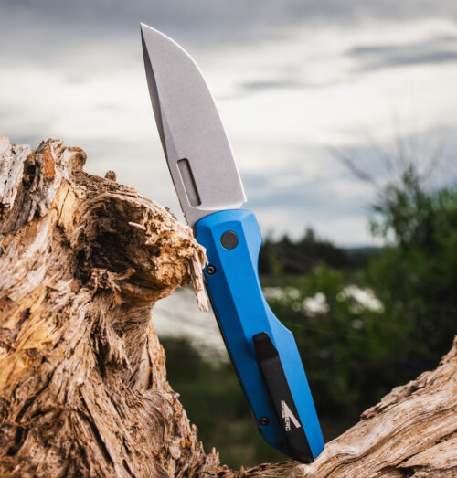 Pro-Tech VERO2101 Synapse 2 Automatic Knife, Stonewashed MagnaMax Blade & Blue Aluminum Handle