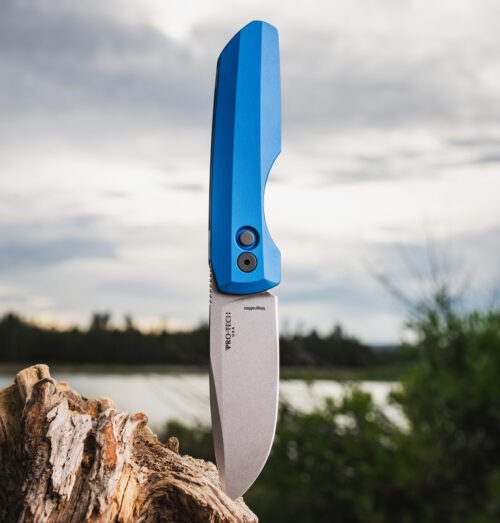 Pro-Tech VERO2101 Synapse 2 Automatic Knife, Stonewashed MagnaMax Blade & Blue Aluminum Handle