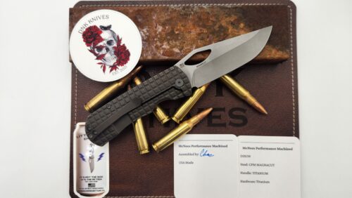 McNees Knives Little Dixon Frame Lock Knife, Bronze Anodized Frag Titanium & Stonewashed MagnaCut Blade