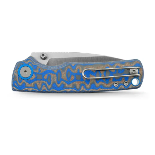 Vosteed A2614 Porcupine Top Liner Lock Folding Knife, Satin 14C28N Blade & Micarta Handle