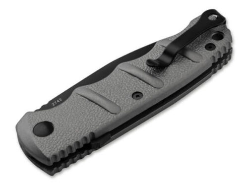 Boker Plus KALS74 Auto BK/Grey D2 Automatic Knife, Black Partially Serrated D2 Blade & Grey Aluminum Handle — 01KALS94