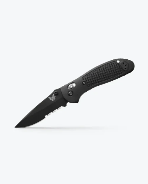 Benchmade 551SBK-S30V Griptilian AXIS Lock Folding Knife, Black CPM-S30V Drop Point Combo Blade & Black Grivory Handle