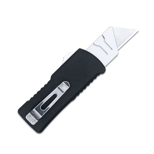 CobraTec OTF Utility Knife, Black Anodized Aluminum
