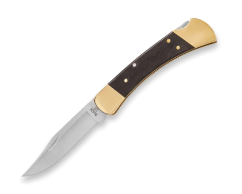Buck 110 Slim Heritage Elite 0110BRS19-B Lockback Folding Knife, Satin MagnaCut Clip Point Blade & Crelicam Ebony Handle with Brass Bolsters