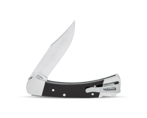 Buck 110 Slim Heritage Elite 0110BRS20-B Lockback Folding Knife, Satin MagnaCut Clip Point Blade & Crelicam Ebony Handle with Nickel Silver Bolsters