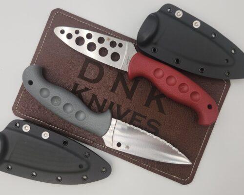 Spyderco Temperance Lightweight FB05SGY & FB05TRD Fixed Blade + Trainer Bundle, Serrated CPM Cru-Wear Blade, Gray FRN & Red FRN Trainer