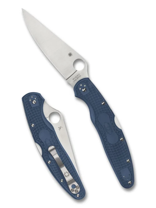 Spyderco Police 4 Lightweight C07PCBL4 Folding Knife, Satin CPM SPY27 Blade & Cobalt Blue FRN Handle