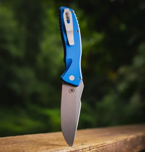 Pro-Tech Pallas SB1101-Blue Spartan Blades Collaboration Automatic Knife, Stonewashed MagnaCut Blade & Solid Blue Aluminum Handle