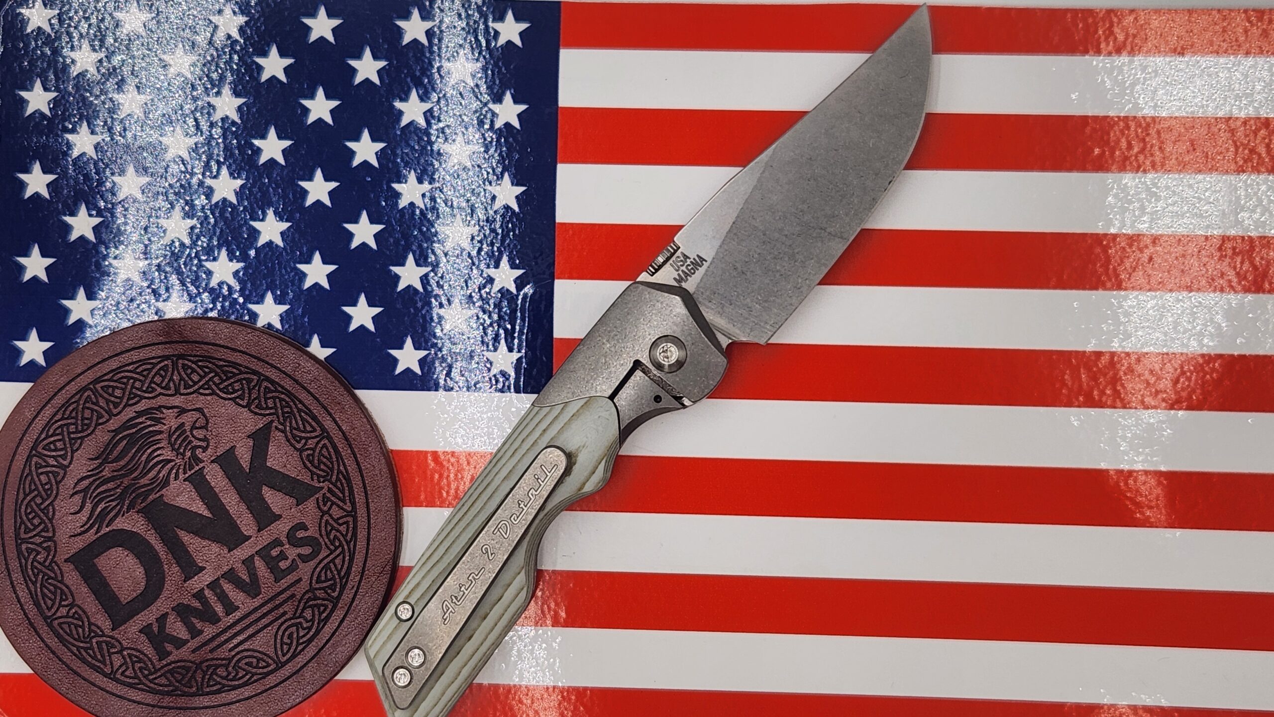 Attention to Detail (A2D) Knives Gen 4 Mark 3 Medium Folding Knife – MagnaCut Clip Point Rising Grind, Betty Camo Quartz, Bright Wash Titanium Attention to Detail (A2D) Knives Gen 4 Mark 3 Medium Folding Knife – MagnaCut Clip Point Rising Grind, Betty Camo Quartz, Bright Wash Titanium - Image 2