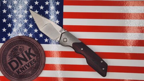 Attention to Detail (A2D) Knives Gen 4 Mark 3 Medium Folding Knife – MagnaCut Hissatsu Compound Grind, Red/Black Camo Quartz, Grey Wash Titanium