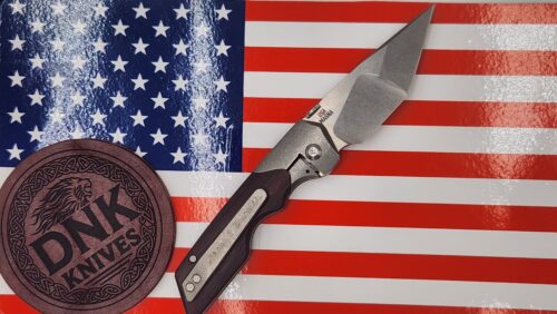 Attention to Detail (A2D) Knives Gen 4 Mark 3 Medium Folding Knife – MagnaCut Hissatsu Compound Grind, Red/Black Camo Quartz, Grey Wash Titanium
