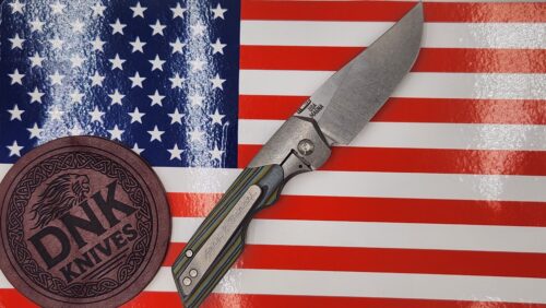Attention to Detail (A2D) Knives Gen 4 Mark 3 Medium Folding Knife – MagnaCut Clip Point Rising Grind, Multicolor Camo Quartz, Bright Wash Titanium