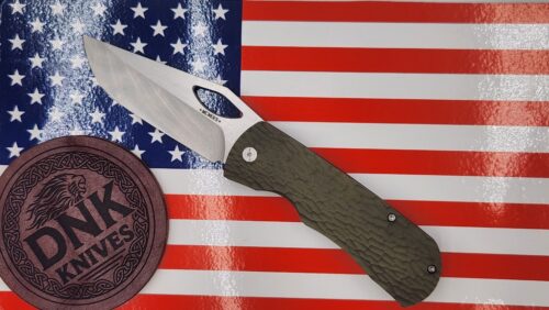 McNees Knives 3.75″ DX Dixon Jigged Folding Knife – Green/Bronze Anodized Titanium, Satin SW Blade (GRN/BRNZ-A)