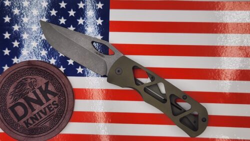 McNees Knives 3.75″ DX Dixon Skeletonized Folding Knife – Green/Bronze Anodized Titanium (GRN/BRNZ-A)