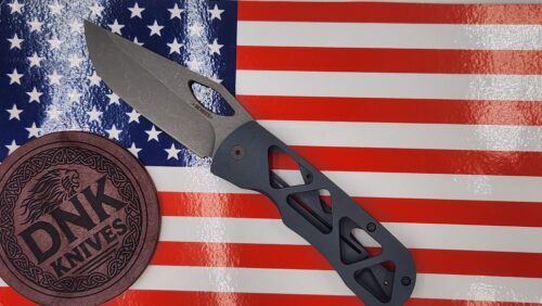 McNees Knives 3.75″ DX Dixon Skeletonized Folding Knife – Blue/Bronze Anodized Titanium (BLU/BRNZ-A)