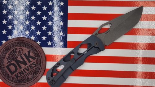 McNees Knives 3.75″ DX Dixon Skeletonized Folding Knife – Blue/Bronze Anodized Titanium (BLU/BRNZ-A)